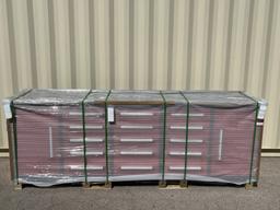 UNUSED 10FT Red Work Bench w/ 15 Drawers