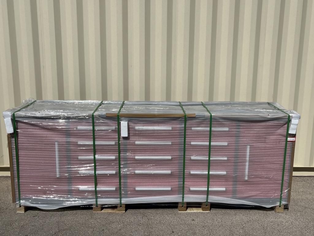 UNUSED 10FT Red Work Bench w/ 15 Drawers