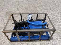 UNUSED Hydraulic Skid-Steer Blue Auger w/ 3 Bits