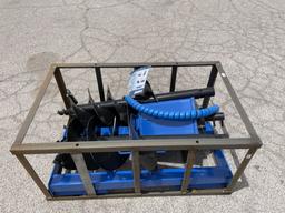 UNUSED Hydraulic Skid-Steer Blue Auger w/ 3 Bits