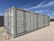 40FT Shipping Container w/4Double Side Doors-1Trip