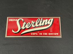 Drink Sterling Tin Over Cardboard Sign
