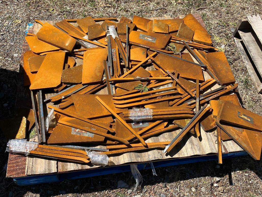 PALLET OF STEEL CUTTERS AND PLATES