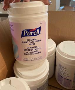 6 CONTAINERS OF PURELL ALCOHOL HAND SANITIZING WIPES