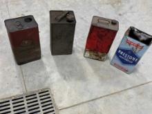 4 VINTAGE OIL CANS