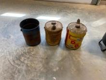 3 VINTAGE OIL CANS