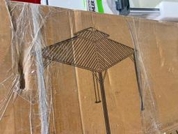 METAL GAZEBO --- NOT SURE OF SIZE --- GUESSING 10 FT x 12 FT