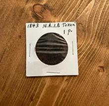 1843 NEW BRUNSWICK ONE PENNY TOKEN