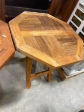 2 OCTAGON SHAPED WOODEN COFFEE TABLES