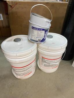 10 GALLONS OF SOFT CRETE GRIT SURFACE FOR FLOORS AND 1 GALLON OF POLYURETHANE