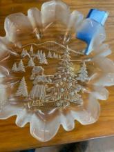 CHRISTMAS DECORATIVE GLASS PLATE