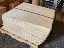 50 SHEETS OF PLYWOOD, 42 IN x 42 IN