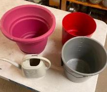 PLANTER POTS WITH SMALL WATERING JUG