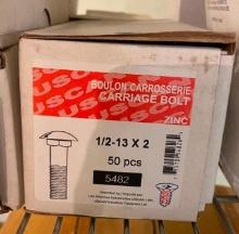 50 PIECES OF 1/2-13 IN X 2 IN CARRIAGE BOLT