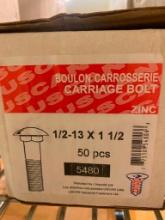 50 PIECES OF 1/2-13 IN X 1-1/2 IN CARRIAGE BOLT
