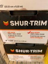 3 BOXES OF SHUR-TRIM VINYL WALL BASE 4 IN X 20 FT