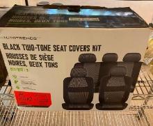 BLACK TWO-TONE SEAT COVERS (BACK SEAT ONLY)