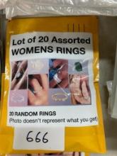LOT OF 20 ASSORTED RINGS FOR WOMEN