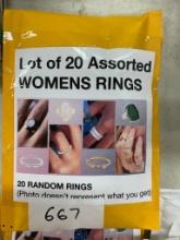 LOT OF 20 ASSORTED RINGS FOR WOMEN
