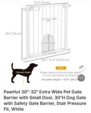 30IN-32IN EXTRA WIDE PET GATE WITH CAT DOOR