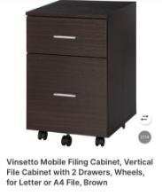 2-DRAWER FILE CABINET, BROWN