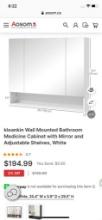 WALL MOUNTED BATHROOM MEDICINE CABINET WITH MIRROR
