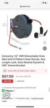 1/2IN 49FT RETRACTABLE HOSE REEL WITH HOSE NOZZLE