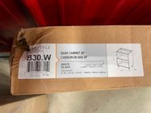 DAMAGED 30 INCH WHITE BASE CABINET