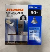 BOX OF APPROX 15 SYLVANIA 50W LIGHT BULB