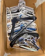 BOX OF CLOTHES HANGERS