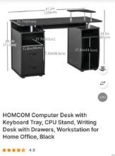BLACK COMPUTER DESK