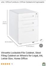 WHITE STEEL FILING CABINET