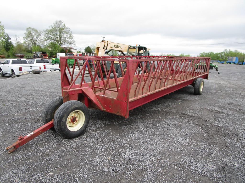 RED 24' HAY FEEDER WAGON