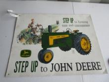 JOHN DERRE STEP UP TIN SIGN