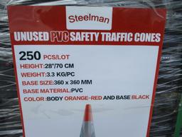 250) PVC SAFETY TRAFFIC CONES