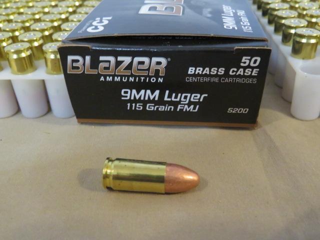 9mm Luger ammo - 100 rnds.