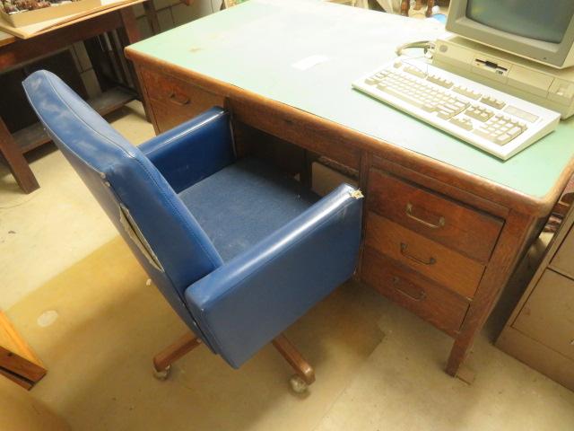 Desk, Chair, Computer & Filing Cabinet