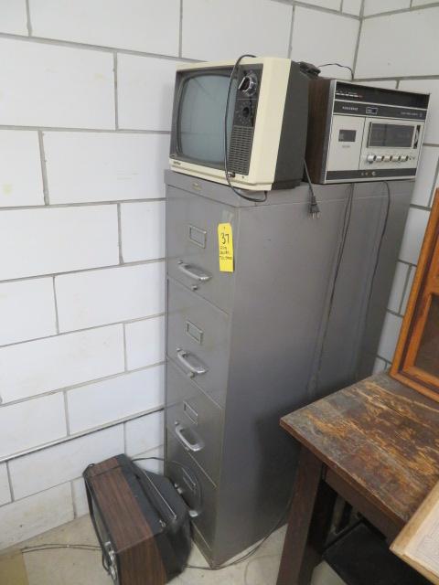 Filing Cabinet, Tv's, Stereo