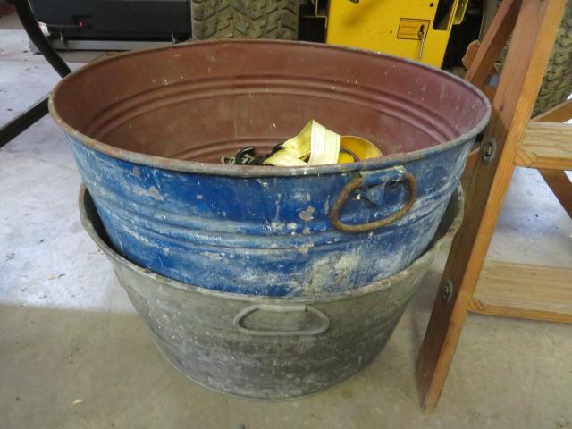 Step Ladder, Galvanized Tubs, Straps