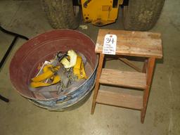 Step Ladder, Galvanized Tubs, Straps