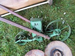 Planet Jr. planter, disc wheels, lawn sweeper