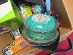 String Trimmer Line, Pry Bar, Glassware