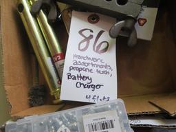 Propane Torch, battery charger, automotive misc.