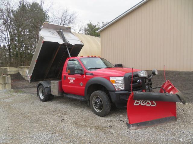 2015 Ford F-550 Diesel 4x4 Dump Truck w/Snow Plow