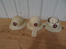 (3) Civil Defense Air Raid Helmets