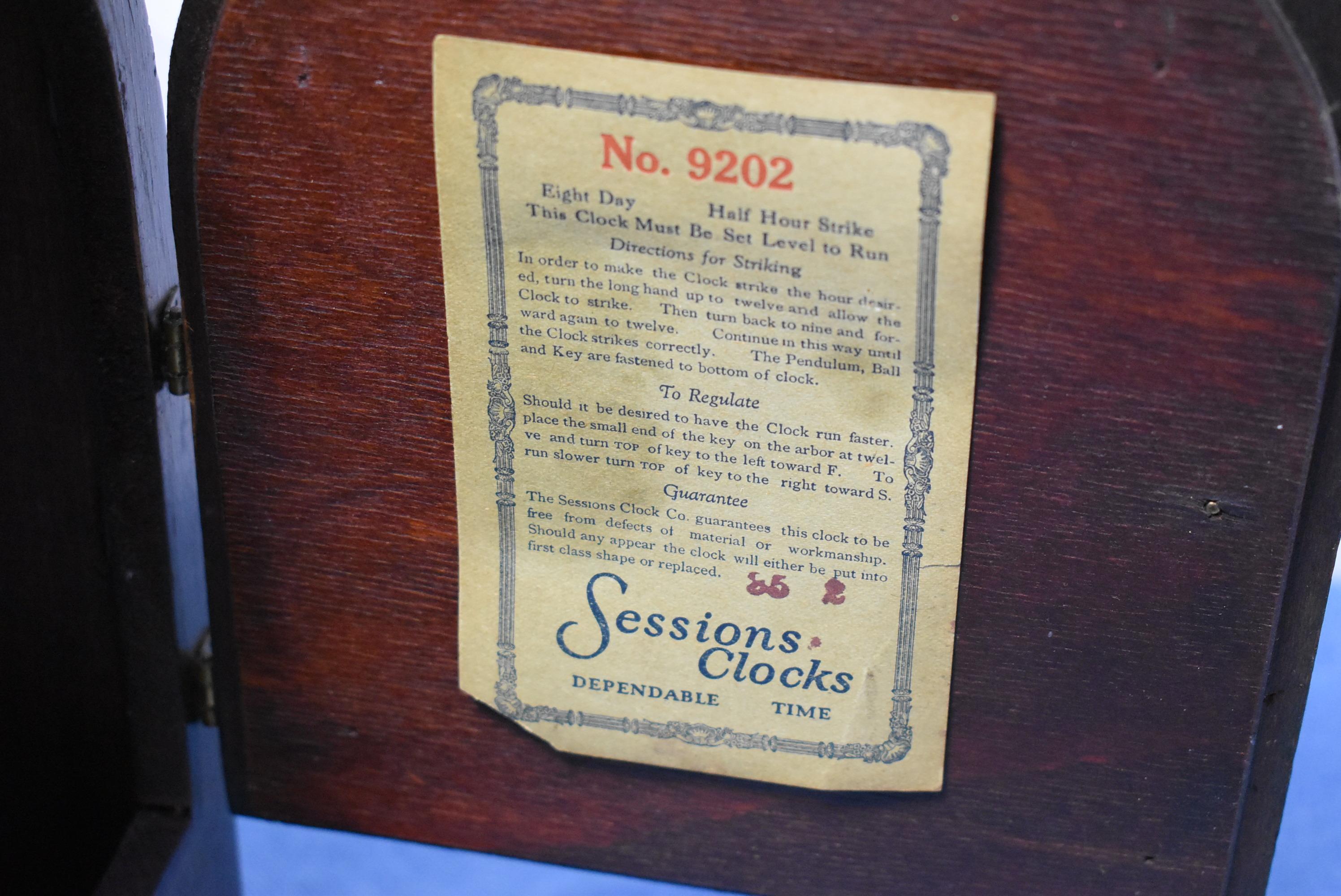 SESSIONS #9202 MANTEL CLOCK!!