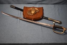 U.S. MARINE CORP SWORD & DISPLAY!!
