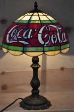 COCA COLA STAINED GLASS LAMP!!