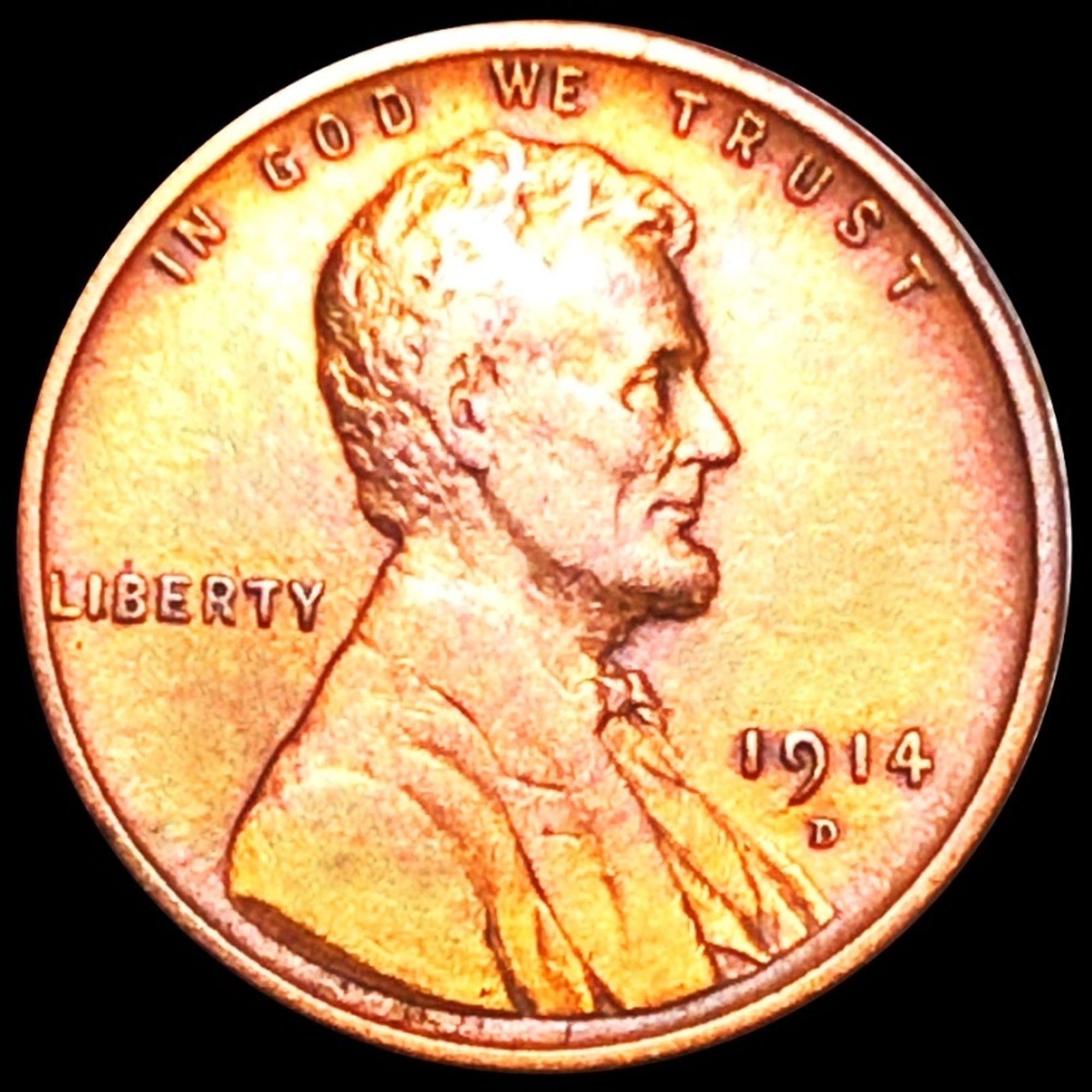 1914-D Lincoln Wheat Penny NEARLY UNCIRCULATED