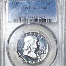 1957 Franklin Half Dollar PCGS - PR 67 CAM